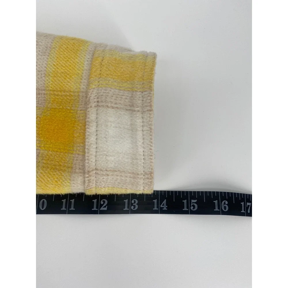 Old Navy Jacket XL Yellow Plaid Excellent Wool Blend Button Front Jacket